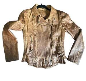 Joules Brown Faux Leather Biker Jacket